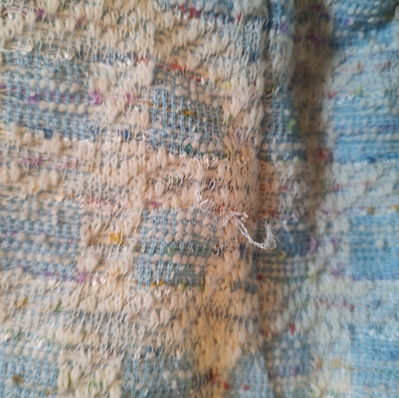 Taylor Light Blue and White  Tweed Belted Mini Dress Sz 6 NWT - Picture 9 of 10